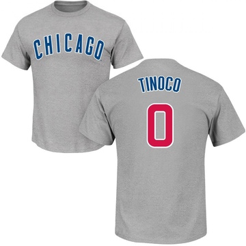 Men's Chicago Cubs Jesus Tinoco ＃0 Roster Name & Number T-Shirt - Gray