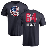 Men's Chicago Cubs Jimmy Herget ＃64 Name and Number Banner Wave T-Shirt - Navy