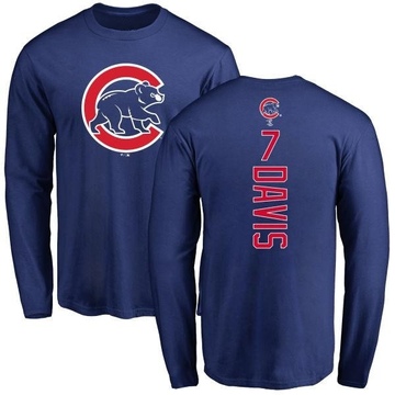 Men's Chicago Cubs Jody Davis ＃7 Backer Long Sleeve T-Shirt - Royal