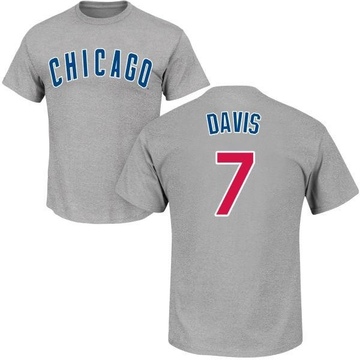 Men's Chicago Cubs Jody Davis ＃7 Roster Name & Number T-Shirt - Gray