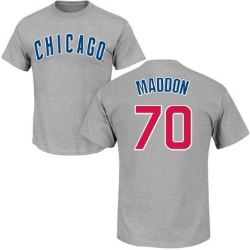 Men's Chicago Cubs Joe Maddon ＃70 Roster Name & Number T-Shirt - Gray