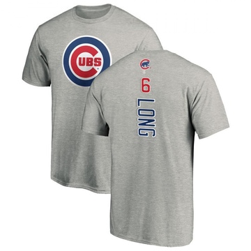 Men's Chicago Cubs Jonathon Long ＃6 Backer T-Shirt Ash