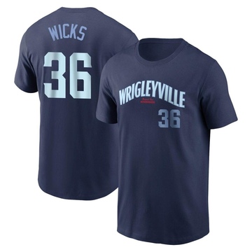 Men's Chicago Cubs Jordan Wicks ＃36 City Connect Name & Number T-Shirt - Navy