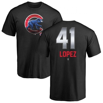 Men's Chicago Cubs Jorge Lopez ＃41 Midnight Mascot T-Shirt - Black