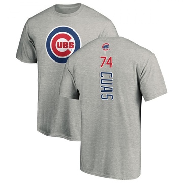 Men's Chicago Cubs Jose Cuas ＃74 Backer T-Shirt Ash