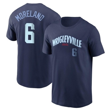 Men's Chicago Cubs Keith Moreland ＃6 City Connect Name & Number T-Shirt - Navy