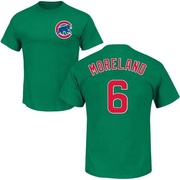 Men's Chicago Cubs Keith Moreland ＃6 St. Patrick's Day Roster Name & Number T-Shirt - Green