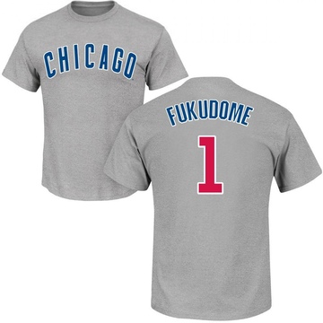 Men's Chicago Cubs Kosuke Fukudome ＃1 Roster Name & Number T-Shirt - Gray