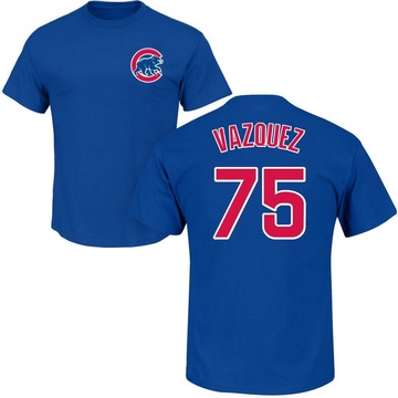 Men's Chicago Cubs Luis Vazquez ＃75 Roster Name & Number T-Shirt - Royal