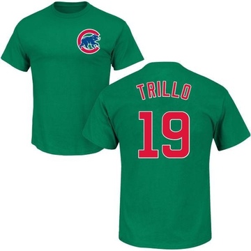 Men's Chicago Cubs Manny Trillo ＃19 St. Patrick's Day Roster Name & Number T-Shirt - Green