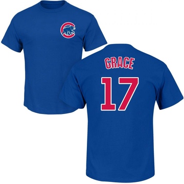 Men's Chicago Cubs Mark Grace ＃17 Roster Name & Number T-Shirt - Royal