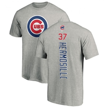 Men's Chicago Cubs Michael Hermosillo ＃37 Backer T-Shirt Ash