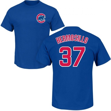 Men's Chicago Cubs Michael Hermosillo ＃37 Roster Name & Number T-Shirt - Royal