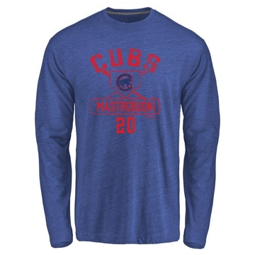 Men's Chicago Cubs Miles Mastrobuoni ＃20 Base Runner Long Sleeve T-Shirt - Royal