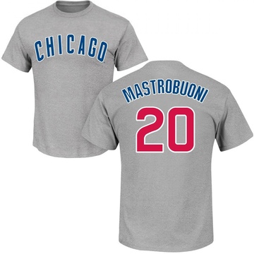 Men's Chicago Cubs Miles Mastrobuoni ＃20 Roster Name & Number T-Shirt - Gray