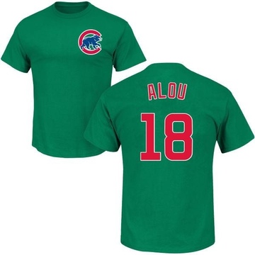 Men's Chicago Cubs Moises Alou ＃18 St. Patrick's Day Roster Name & Number T-Shirt - Green