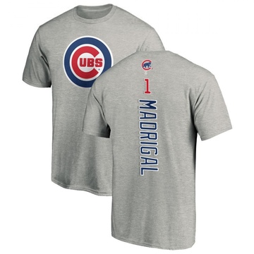 Men's Chicago Cubs Nick Madrigal ＃1 Backer T-Shirt Ash