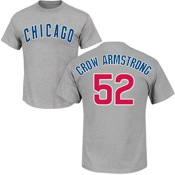 Men's Chicago Cubs Pete Crow-Armstrong ＃52 Roster Name & Number T-Shirt - Gray