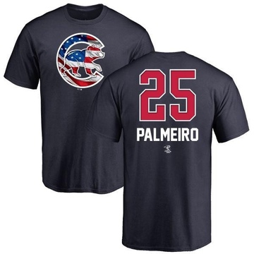 Men's Chicago Cubs Rafael Palmeiro ＃25 Name and Number Banner Wave T-Shirt - Navy