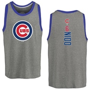 Men's Chicago Cubs Tomás Nido ＃6 Tomas Nido Backer Tank Top Ash