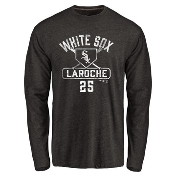 Men's Chicago White Sox Adam LaRoche ＃25 Base Runner Long Sleeve T-Shirt - Black