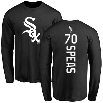 Men's Chicago White Sox Alex Speas ＃70 Backer Long Sleeve T-Shirt - Black