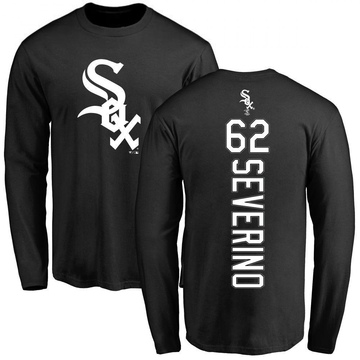 Men's Chicago White Sox Anderson Severino ＃62 Backer Long Sleeve T-Shirt - Black