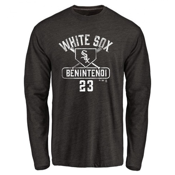 Men's Chicago White Sox Andrew Benintendi ＃23 Base Runner Long Sleeve T-Shirt - Black