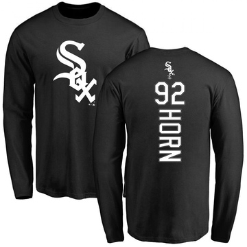 Men's Chicago White Sox Bailey Horn ＃92 Backer Long Sleeve T-Shirt - Black