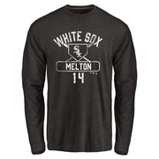 Men's Chicago White Sox Bill Melton ＃14 Base Runner Long Sleeve T-Shirt - Black