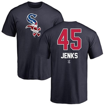 Men's Chicago White Sox Bobby Jenks ＃45 Name and Number Banner Wave T-Shirt - Navy