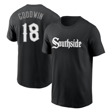 Men's Chicago White Sox Brian Goodwin ＃18 City Connect Name & Number T-Shirt - Black