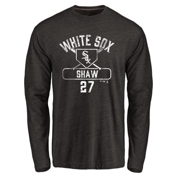 Men's Chicago White Sox Bryan Shaw ＃27 Base Runner Long Sleeve T-Shirt - Black