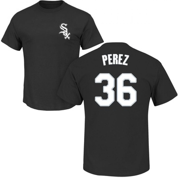 Men's Chicago White Sox Carlos Perez ＃36 Roster Name & Number T-Shirt - Black