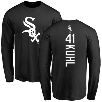 Men's Chicago White Sox Chad Kuhl ＃41 Backer Long Sleeve T-Shirt - Black