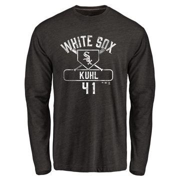 Men's Chicago White Sox Chad Kuhl ＃41 Base Runner Long Sleeve T-Shirt - Black