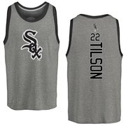 Men's Chicago White Sox Charlie Tilson ＃22 Backer Tank Top Ash