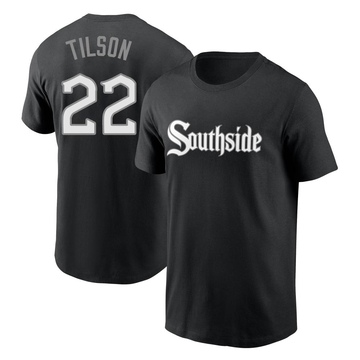 Men's Chicago White Sox Charlie Tilson ＃22 City Connect Name & Number T-Shirt - Black