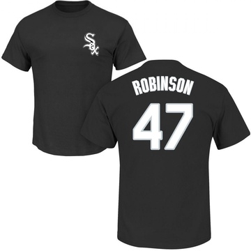 Men's Chicago White Sox Chuckie Robinson ＃47 Roster Name & Number T-Shirt - Black