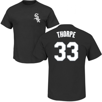 Men's Chicago White Sox Drew Thorpe ＃33 Roster Name & Number T-Shirt - Black