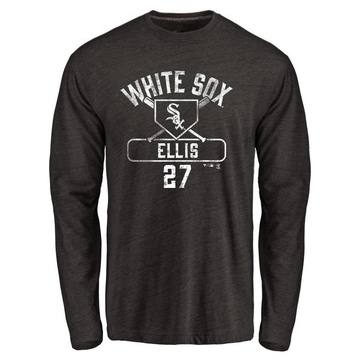 Men's Chicago White Sox Duke Ellis ＃27 Base Runner Long Sleeve T-Shirt - Black