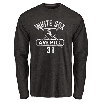 Men's Chicago White Sox Earl Averill ＃31 Base Runner Long Sleeve T-Shirt - Black