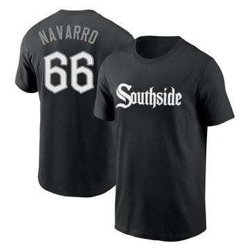 Men's Chicago White Sox Edgar Navarro ＃66 City Connect Name & Number T-Shirt - Black