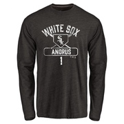 Men's Chicago White Sox Elvis Andrus ＃1 Base Runner Long Sleeve T-Shirt - Black