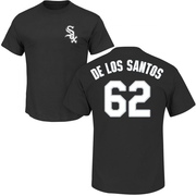 Men's Chicago White Sox Enyel De Los Santos ＃62 Roster Name & Number T-Shirt - Black