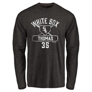 Men's Chicago White Sox Frank Thomas ＃35 Base Runner Long Sleeve T-Shirt - Black