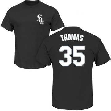 Men's Chicago White Sox Frank Thomas ＃35 Roster Name & Number T-Shirt - Black