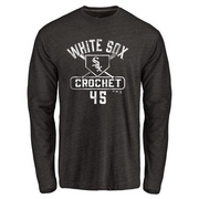 Men's Chicago White Sox Garrett Crochet ＃45 Base Runner Long Sleeve T-Shirt - Black