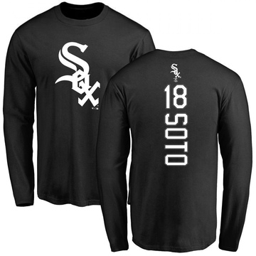 Men's Chicago White Sox Geovany Soto ＃18 Backer Long Sleeve T-Shirt - Black