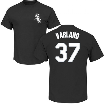 Men's Chicago White Sox Gus Varland ＃37 Roster Name & Number T-Shirt - Black